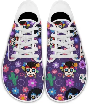 Forchrinse Dachshund Sunflower Print Mens Barefoot Shoes Womens Wide Trail Running Shoes Lace up Zero Drop Fashion Causal Sneakers Size 3-14