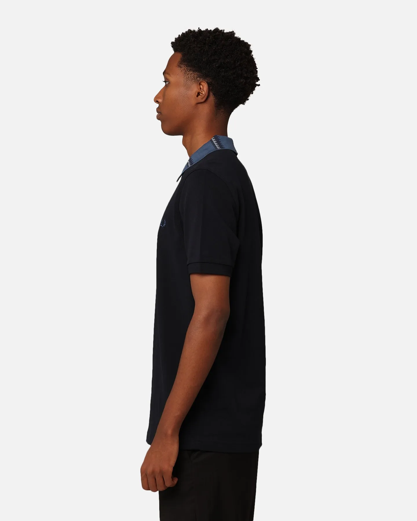 Fred Perry Graphic Collar Polo Shirt Navy