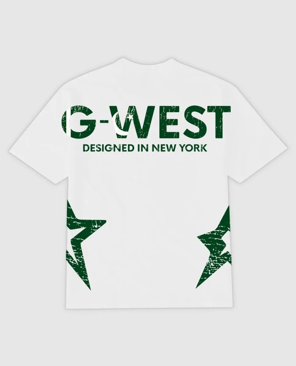 G West Oversized Cricket White T-Shirt : Gwdtfl2404 - 1 Colors