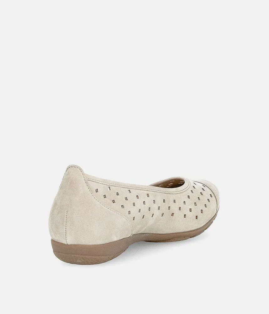 Gabor Versatile Beige Laser Cut Ballerina