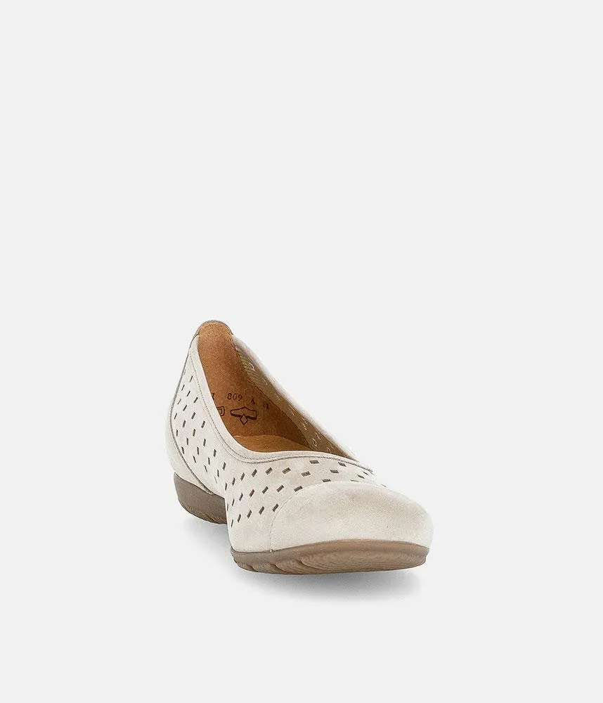 Gabor Versatile Beige Laser Cut Ballerina