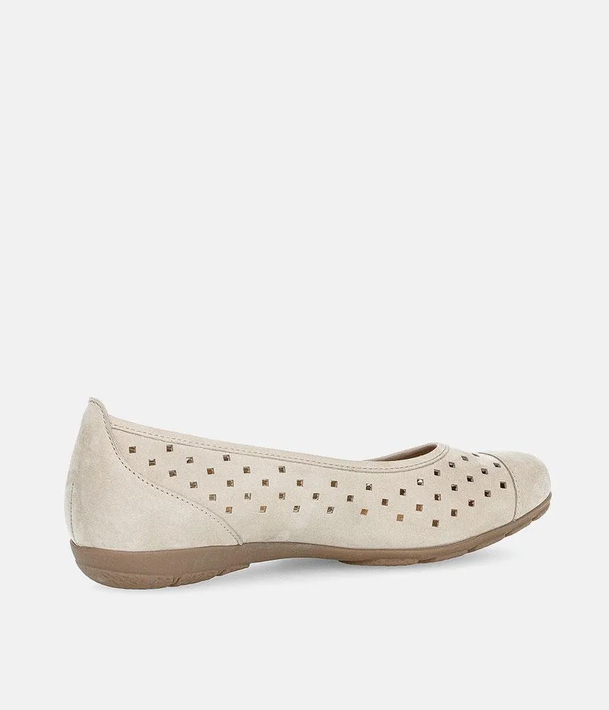 Gabor Versatile Beige Laser Cut Ballerina