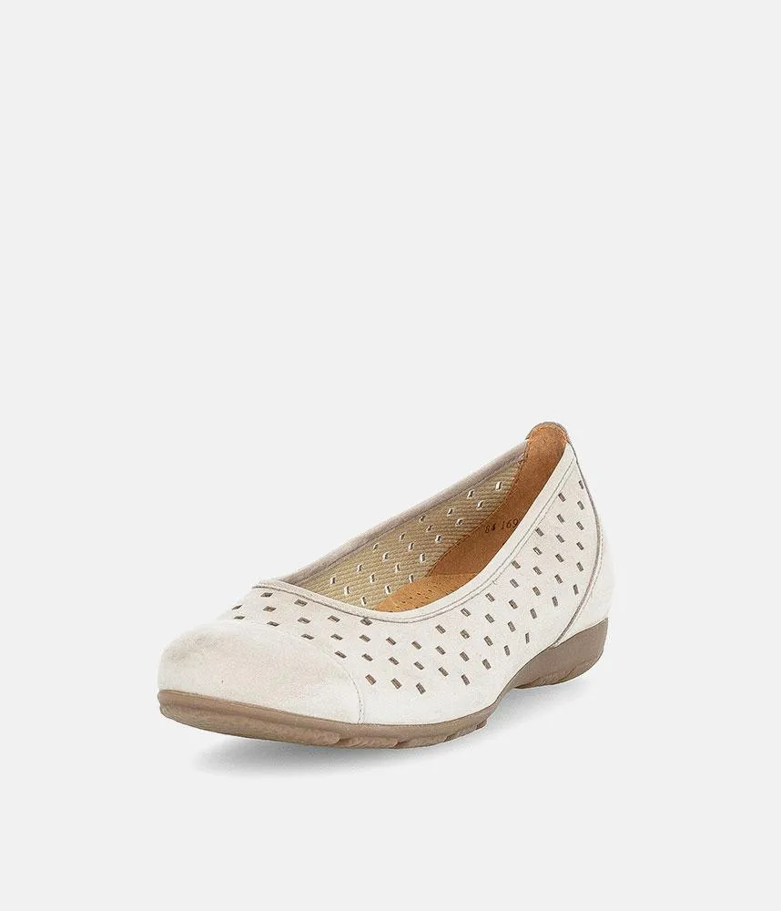 Gabor Versatile Beige Laser Cut Ballerina