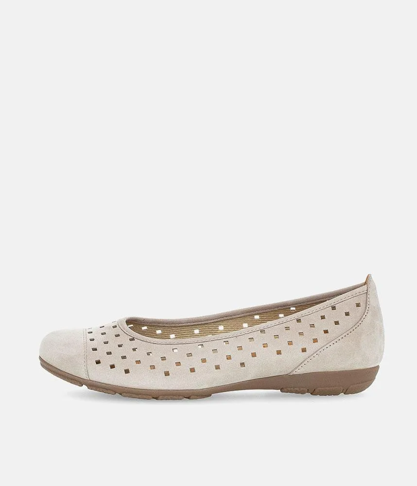 Gabor Versatile Beige Laser Cut Ballerina