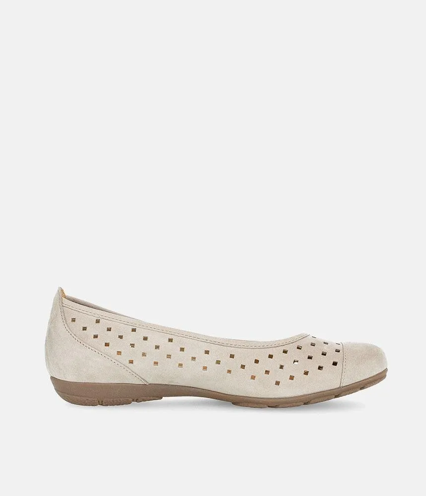 Gabor Versatile Beige Laser Cut Ballerina