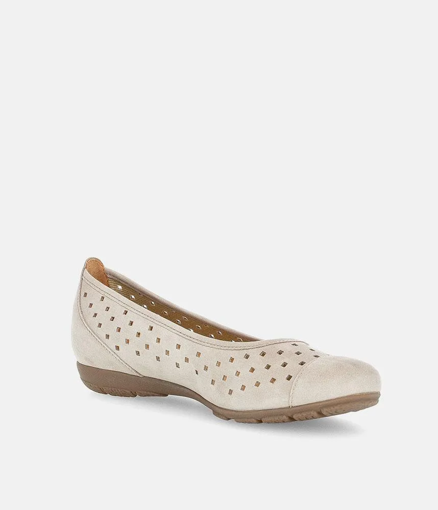 Gabor Versatile Beige Laser Cut Ballerina