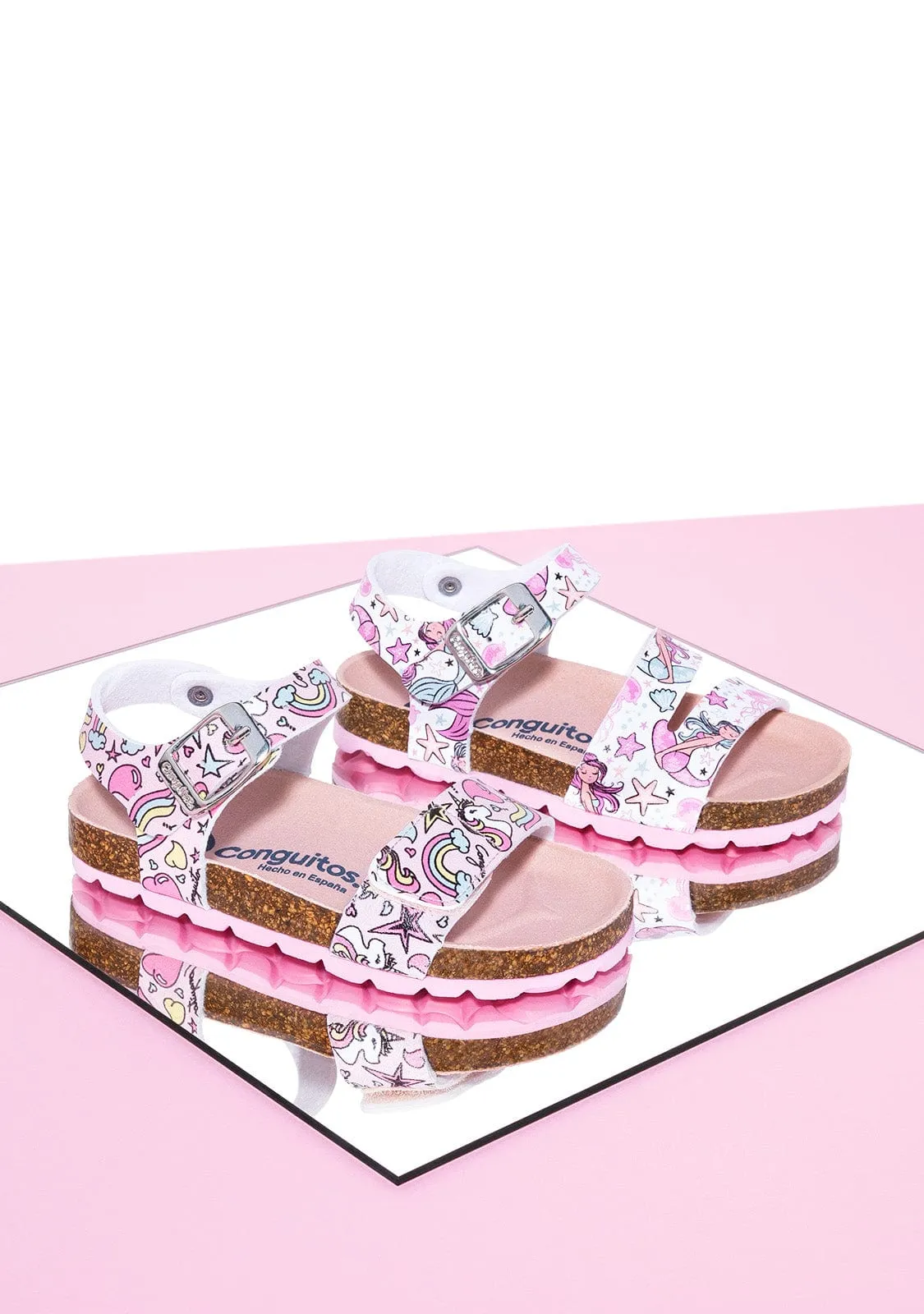 Girl's Multi Unicorn Print Bio Sandals
