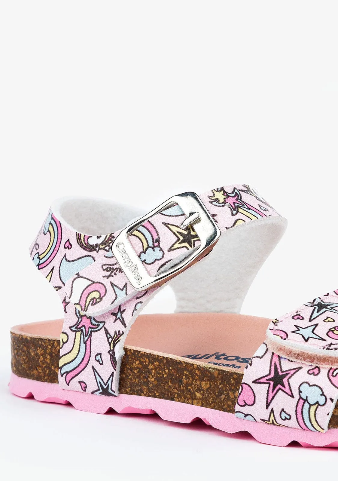 Girl's Multi Unicorn Print Bio Sandals