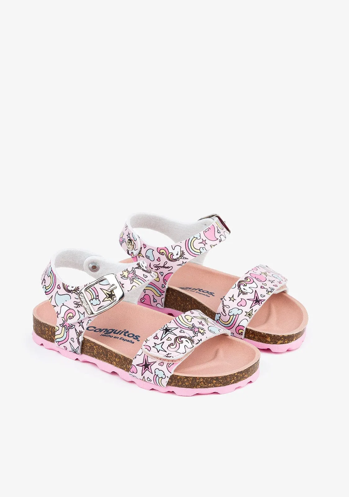 Girl's Multi Unicorn Print Bio Sandals