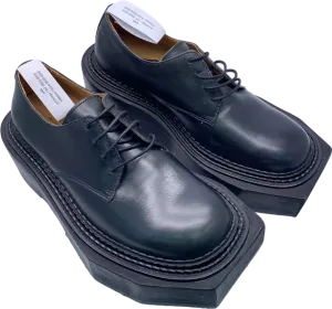 H&M Black Leather Platform Derby Shoes UK 8