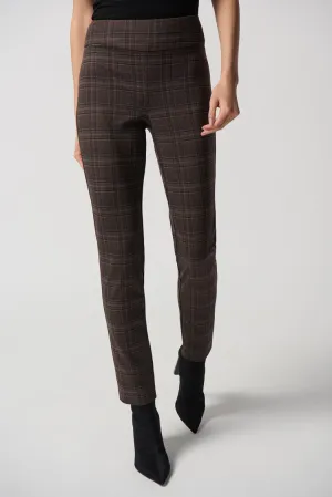 Heavy Knit Plaid Pull-On Pants