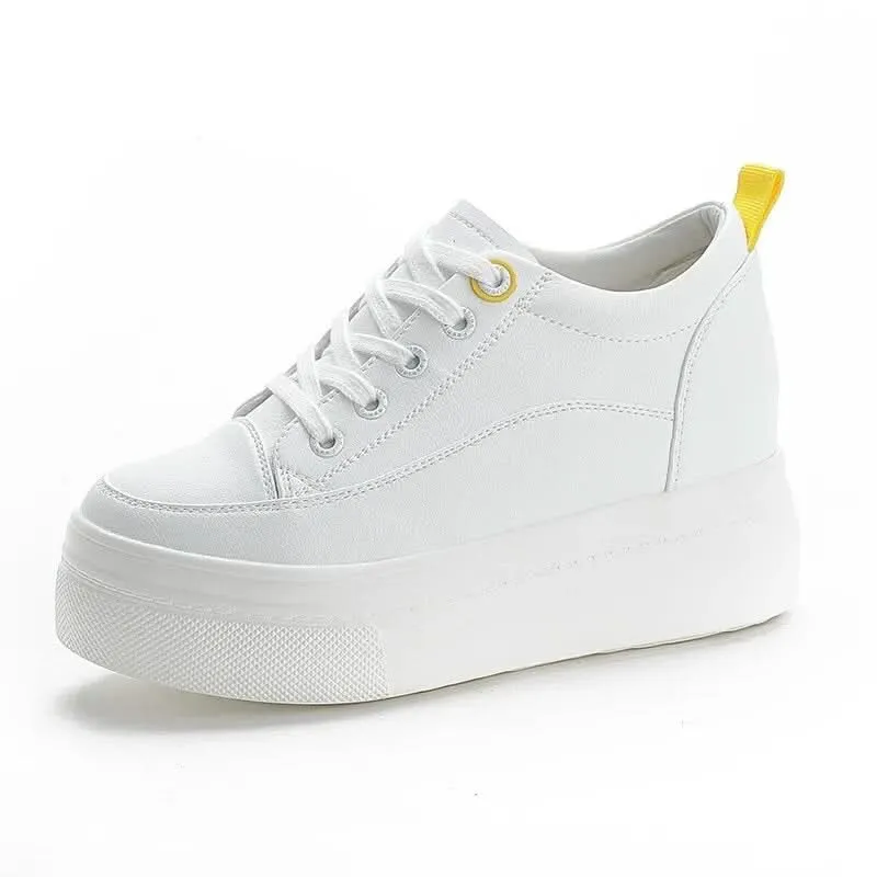 High Sole Sneakers for Women | 8cm Leather Wedges