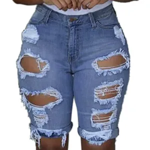 High-Waisted Plus Size Denim Shorts