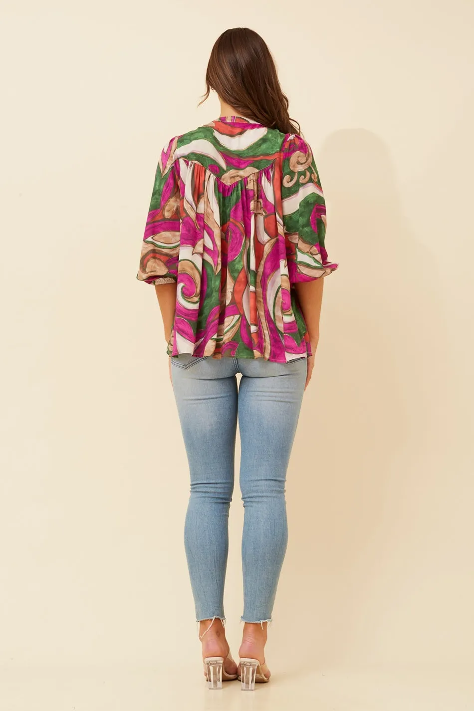 IMELDA ABSTRACT PRINT TOP