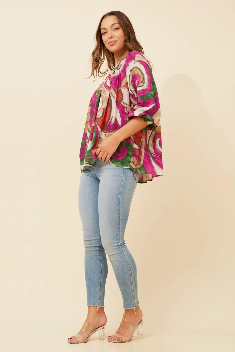 IMELDA ABSTRACT PRINT TOP