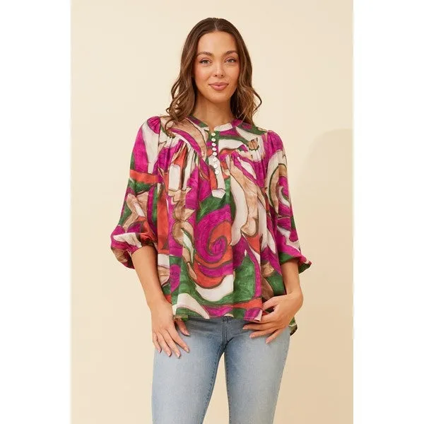 IMELDA ABSTRACT PRINT TOP