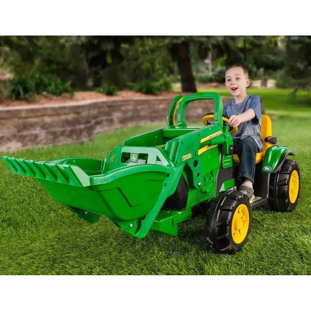 John Deere 12V Ride-On Ground Loader Tractor with Scoop Toy