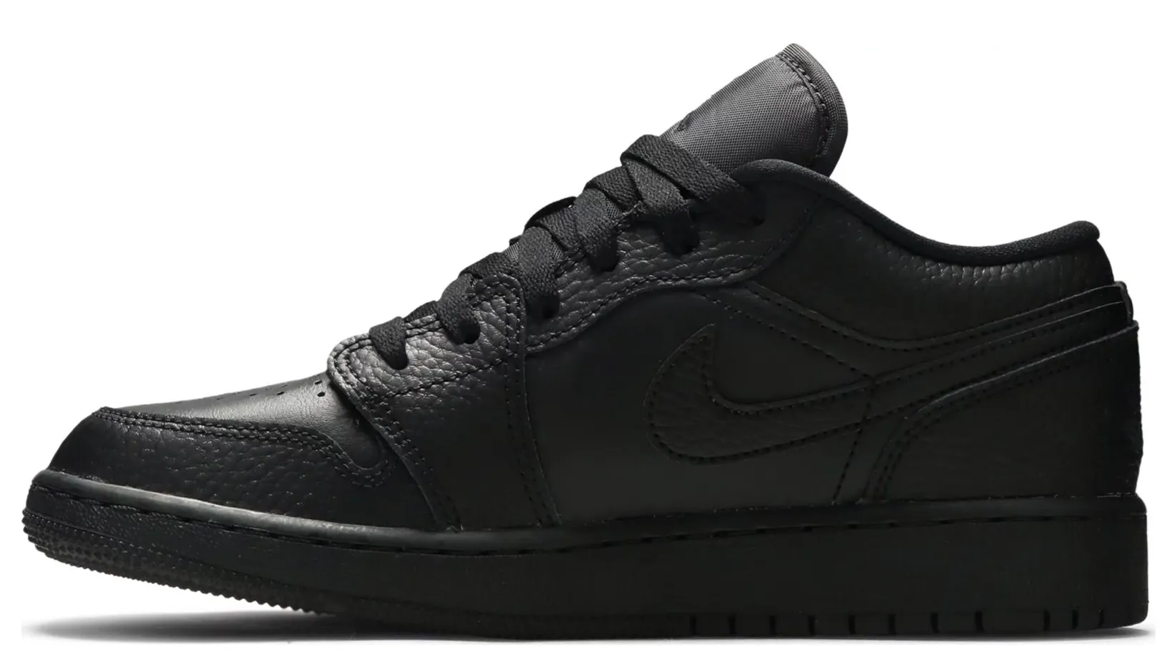 JORDAN 1 LOW TUMBLED LEATHER BLACK (GS)
