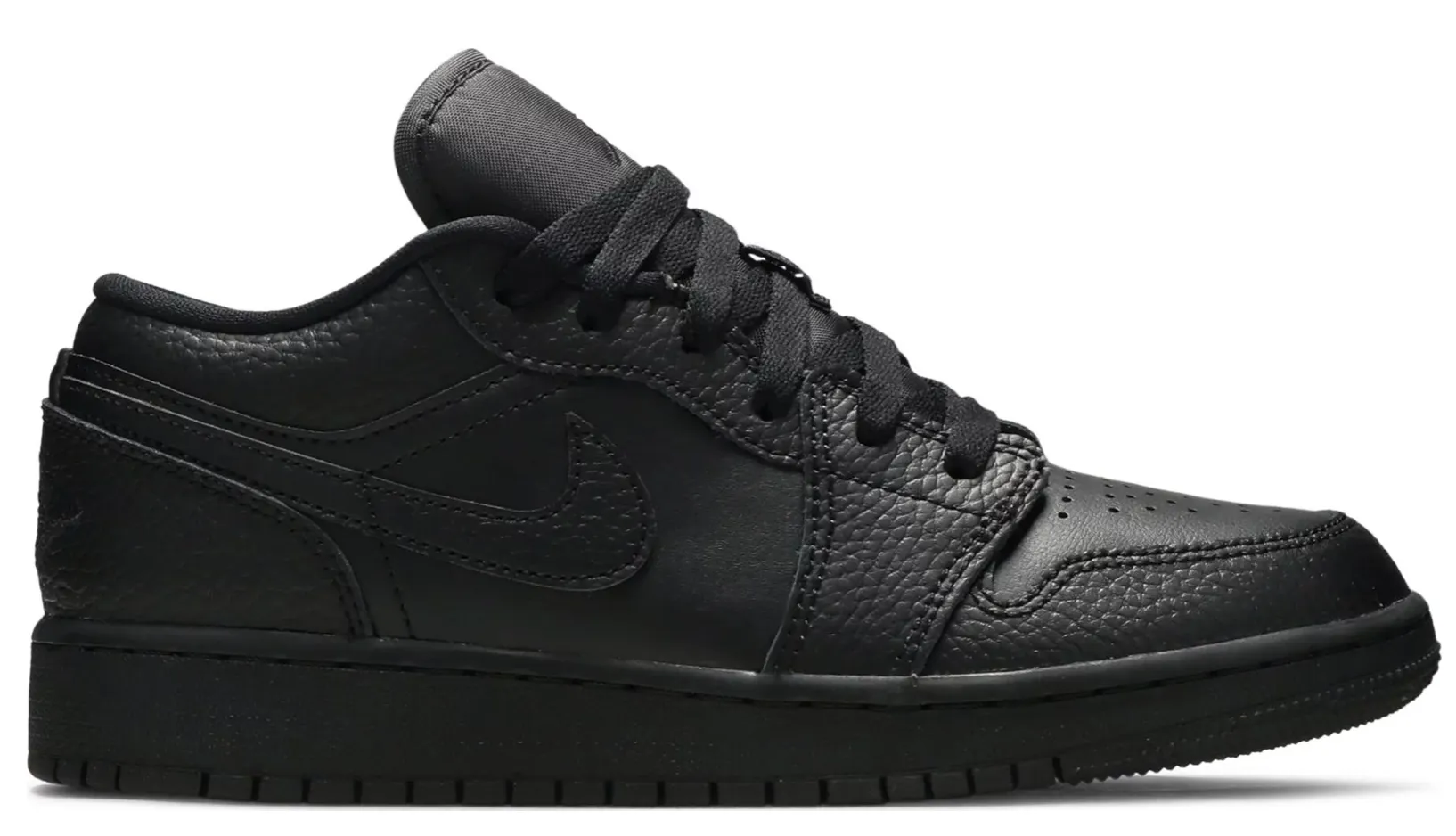 JORDAN 1 LOW TUMBLED LEATHER BLACK (GS)