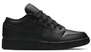 JORDAN 1 LOW TUMBLED LEATHER BLACK (GS)