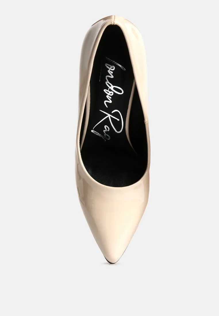 kamira block heeled formal faux leather pumps