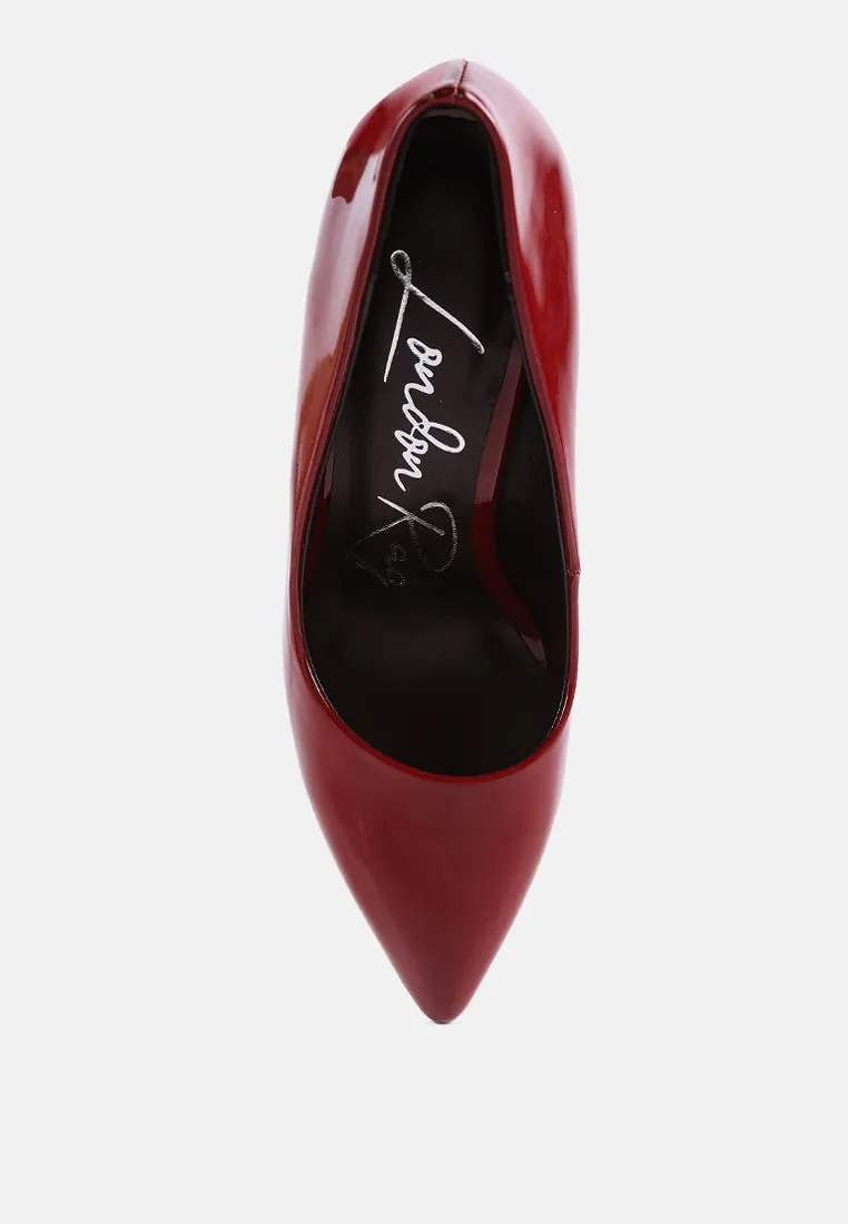 kamira block heeled formal faux leather pumps