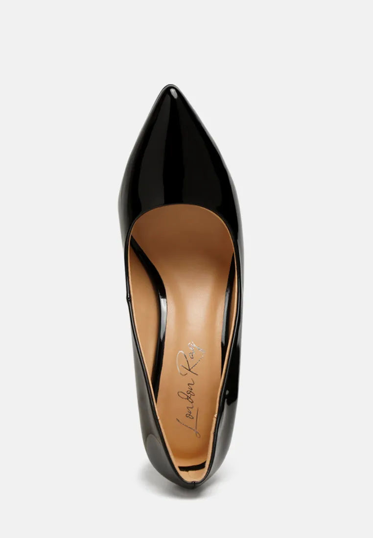 kamira block heeled formal faux leather pumps