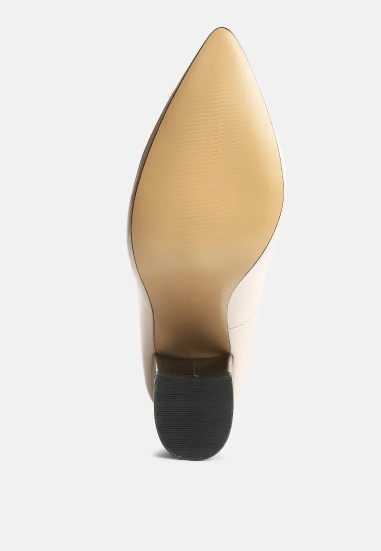 kamira block heeled formal faux leather pumps
