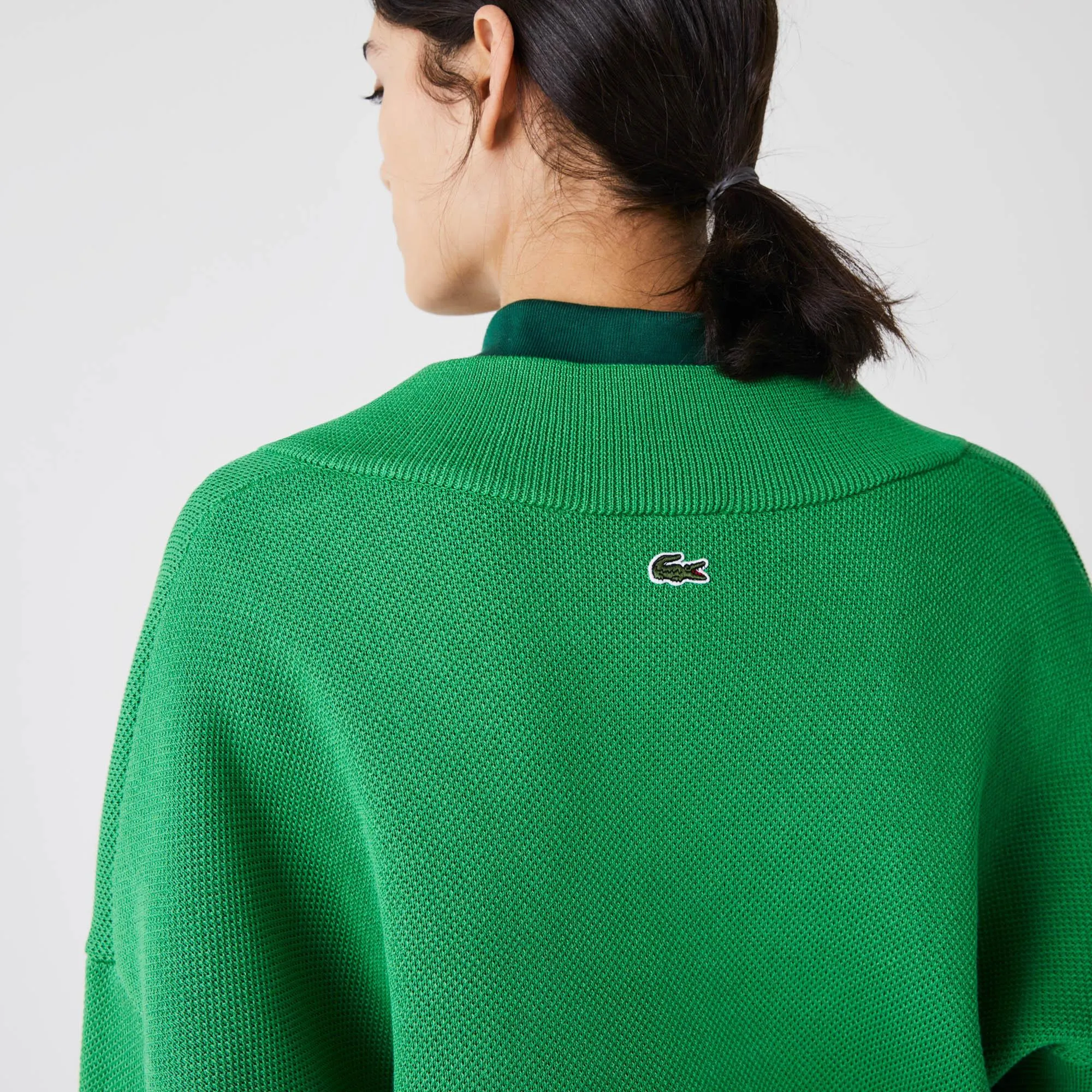 Lacoste Women’s LIVE V-Neck Blazon Patch Sweater