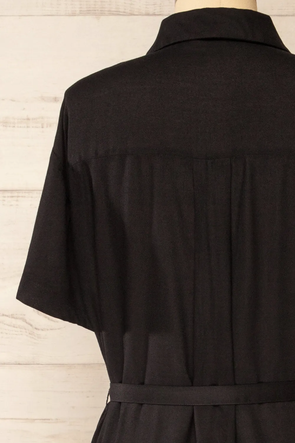 Latresne Black | Buttoned Midi Shirt Dress