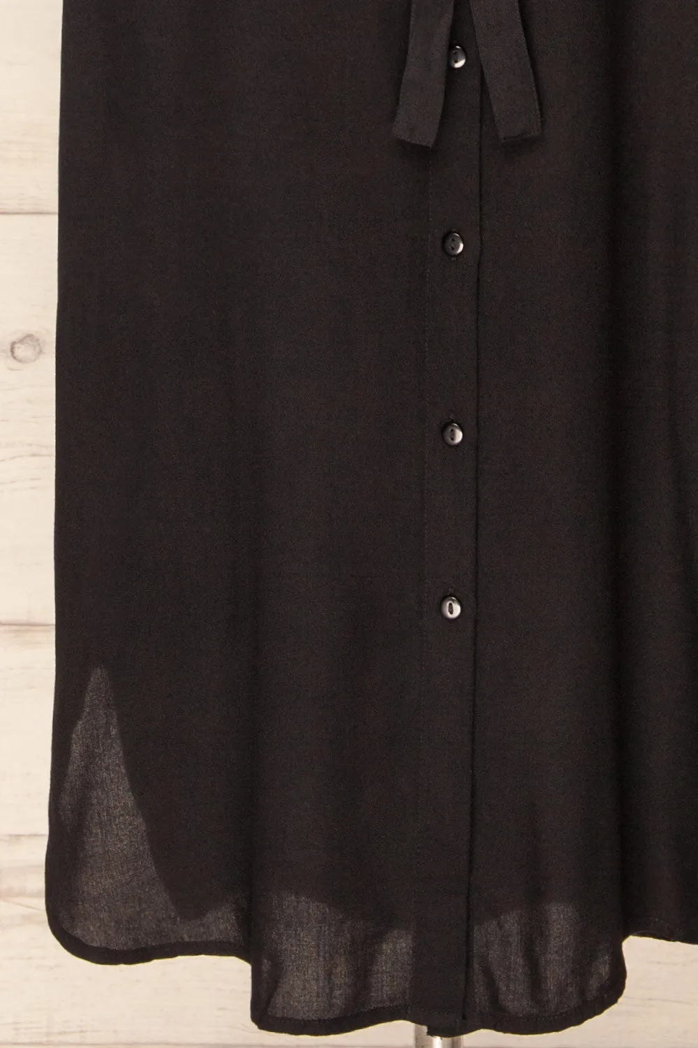 Latresne Black | Buttoned Midi Shirt Dress