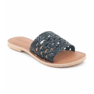 Leather Flat Slip On Sandals