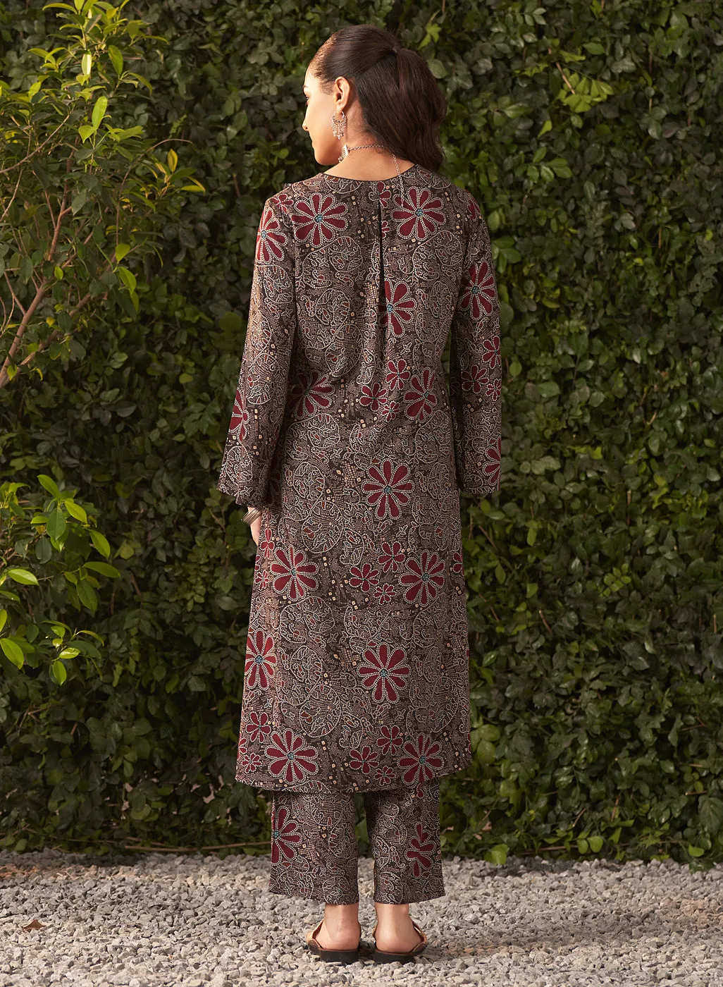 Liah Black Printed Rayon Kurta Set for Women