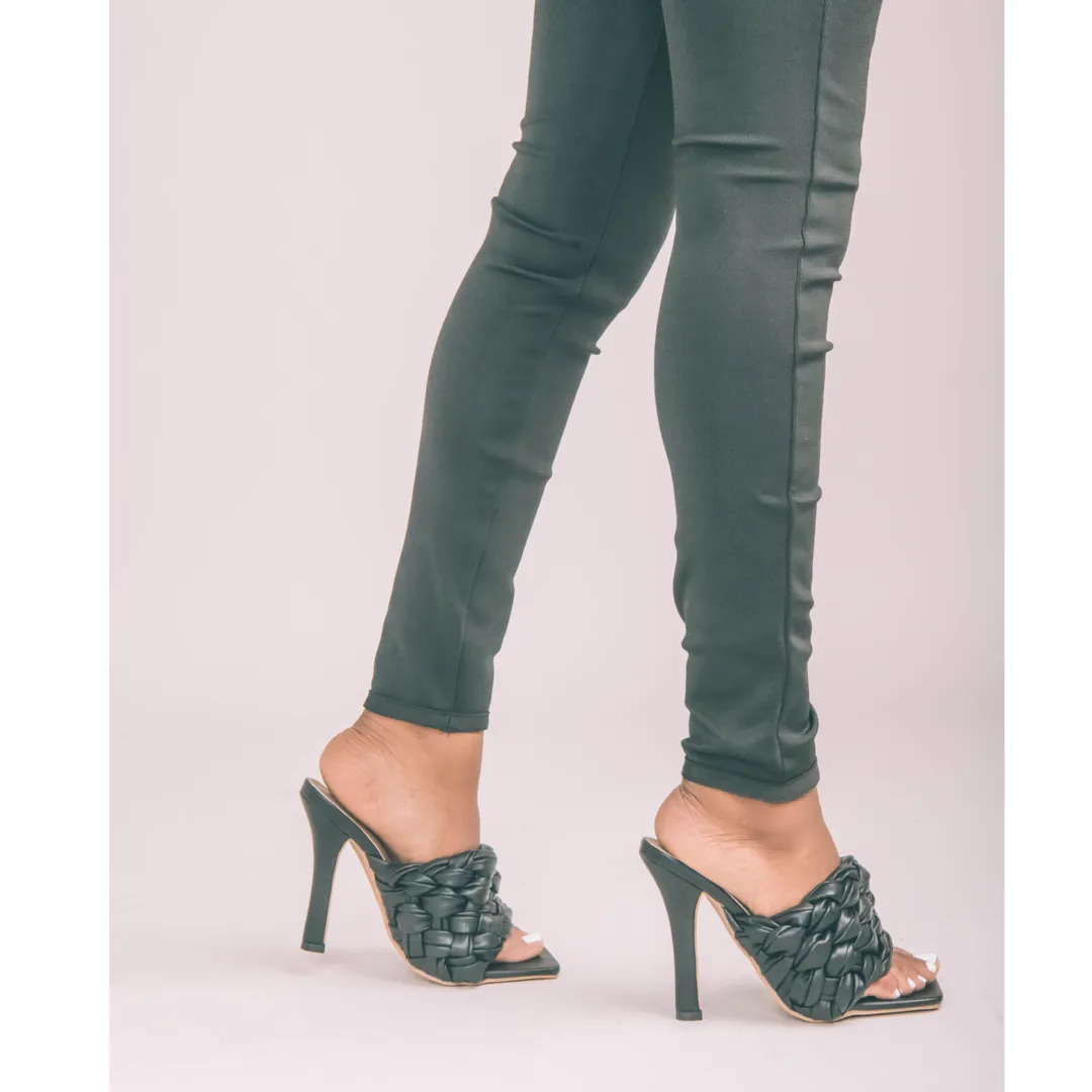 Litty Quilted Heel- Black