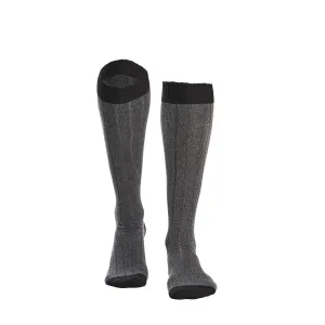 LONG GREY AND BLACK BICOLOR COTTON SOCKS