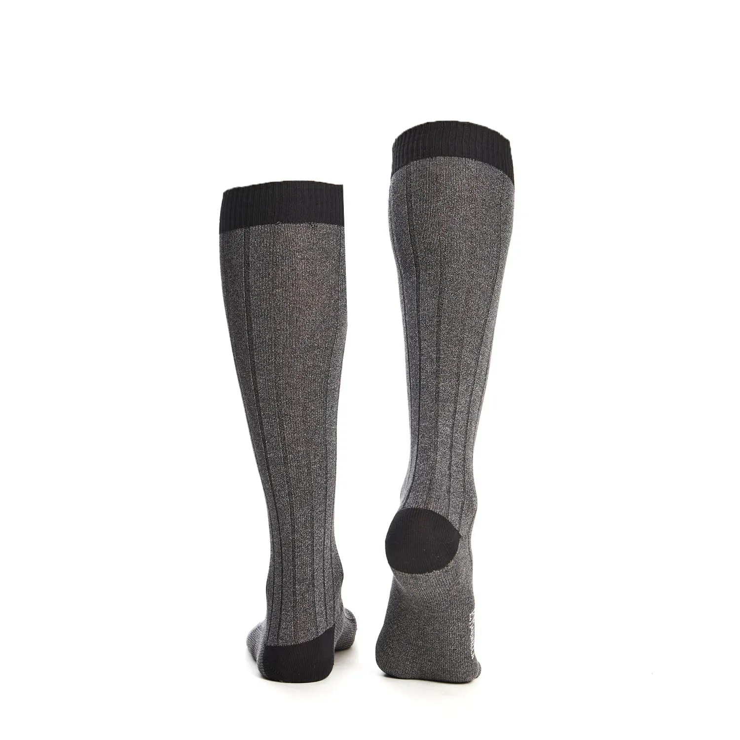 LONG GREY AND BLACK BICOLOR COTTON SOCKS