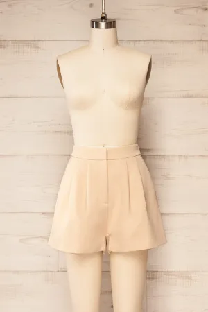 Lonsdale Beige | High-Waisted Shorts w/ Pockets