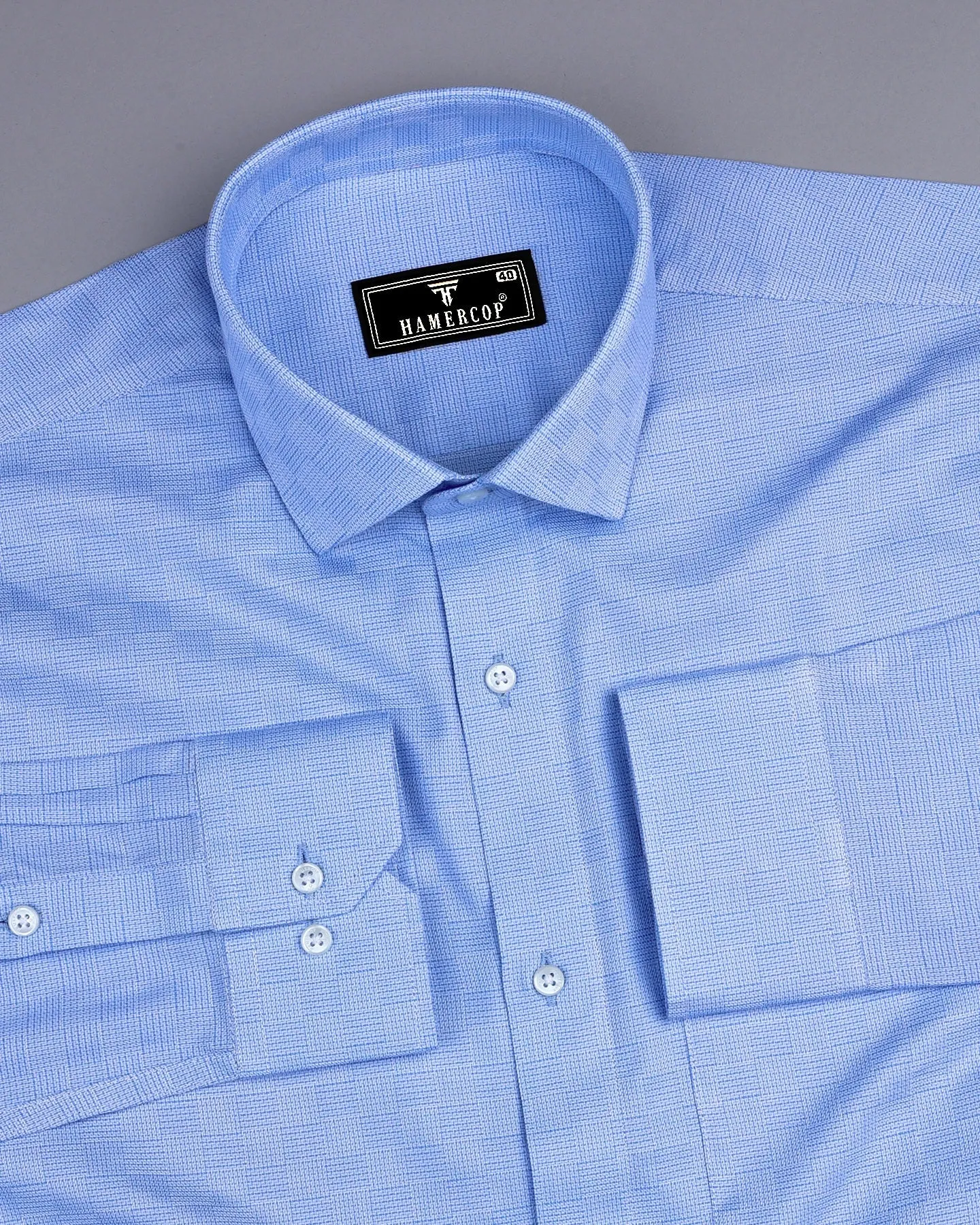 Lufkin Blue Dobby Check Premium Giza Shirt
