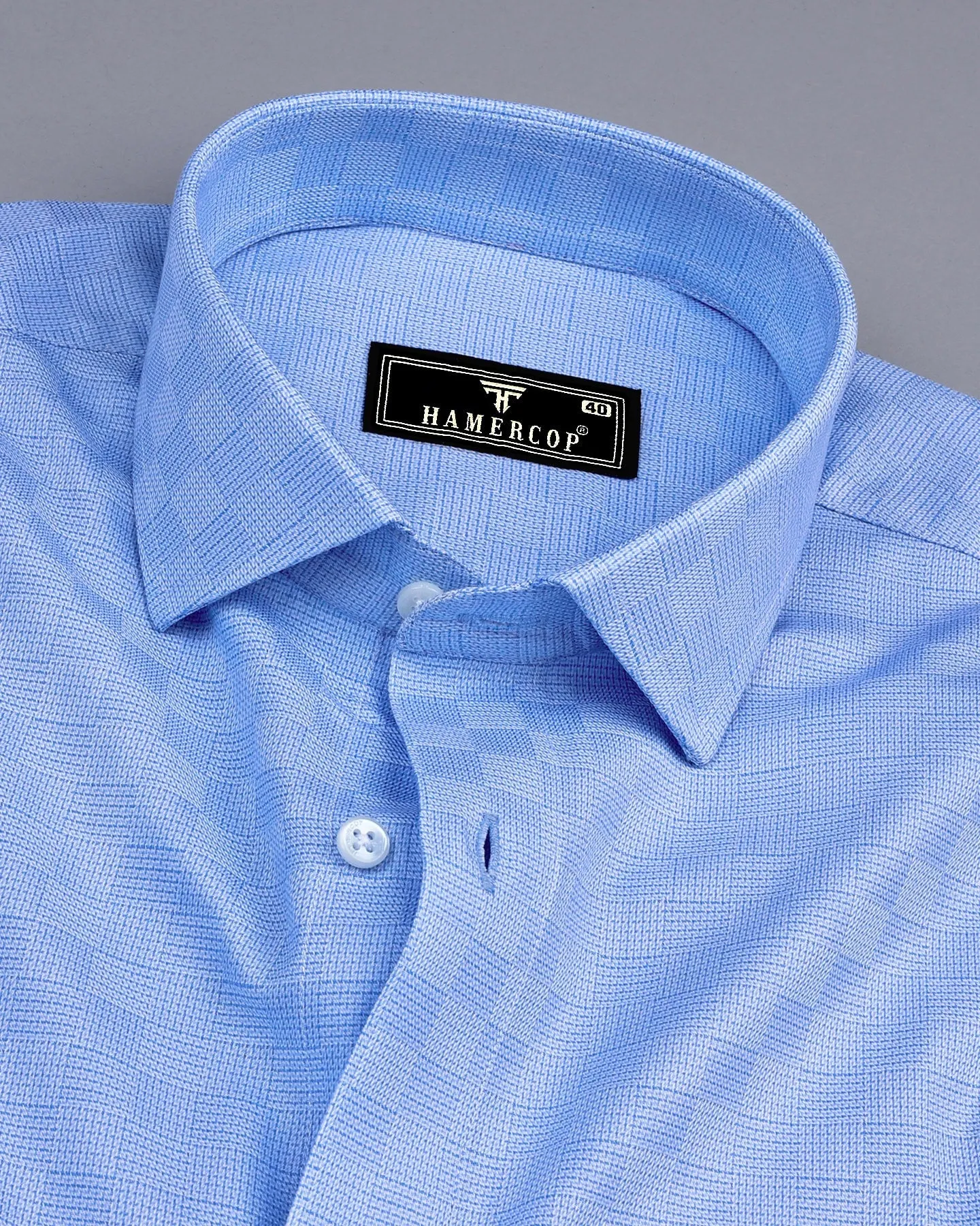Lufkin Blue Dobby Check Premium Giza Shirt