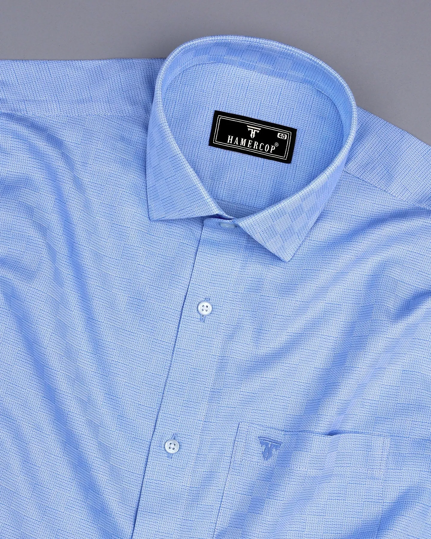 Lufkin Blue Dobby Check Premium Giza Shirt