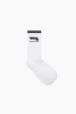 Maison Kitsun Flash Fox Sporty Socks - Gunmetal Grey