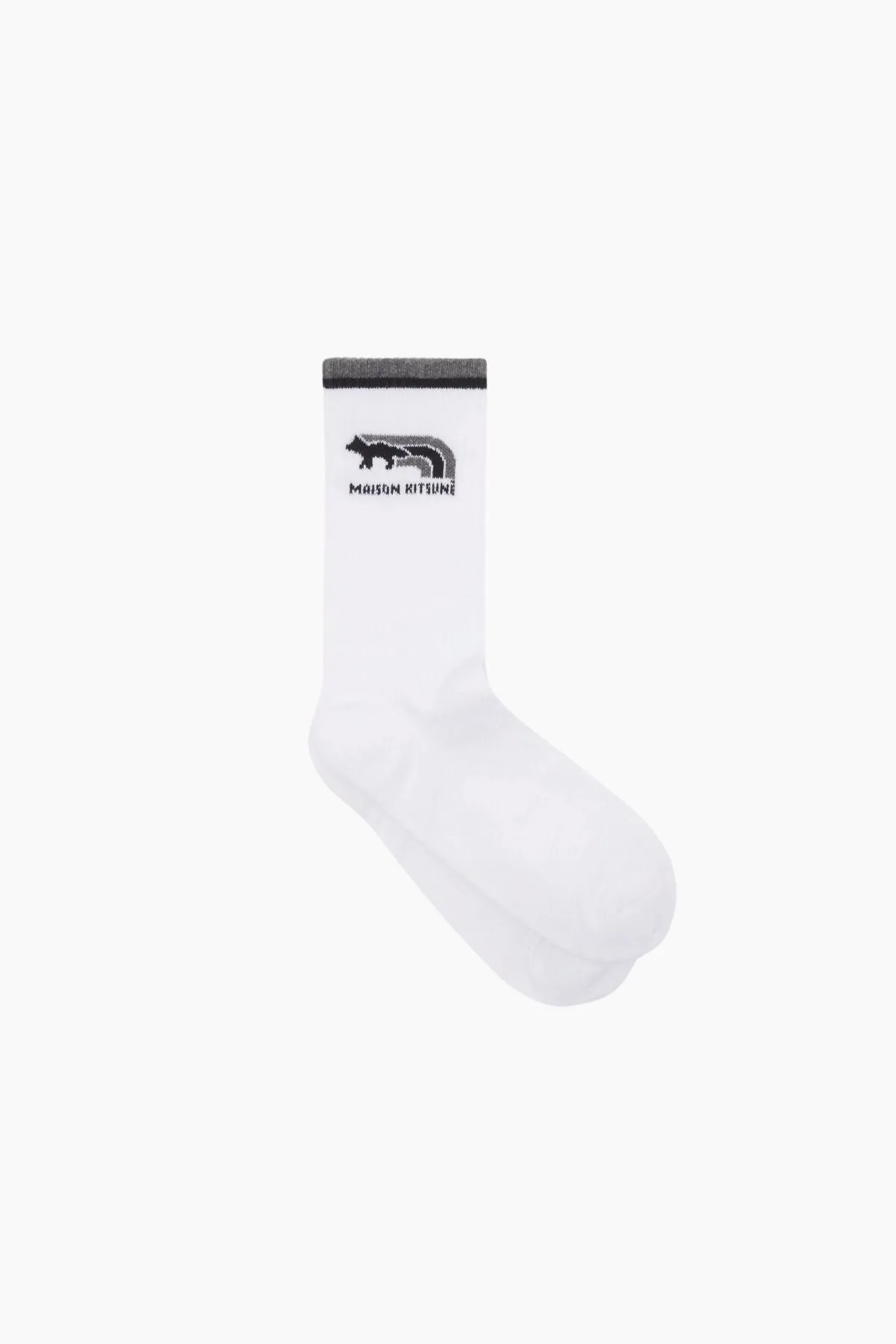 Maison Kitsun Flash Fox Sporty Socks - Gunmetal Grey