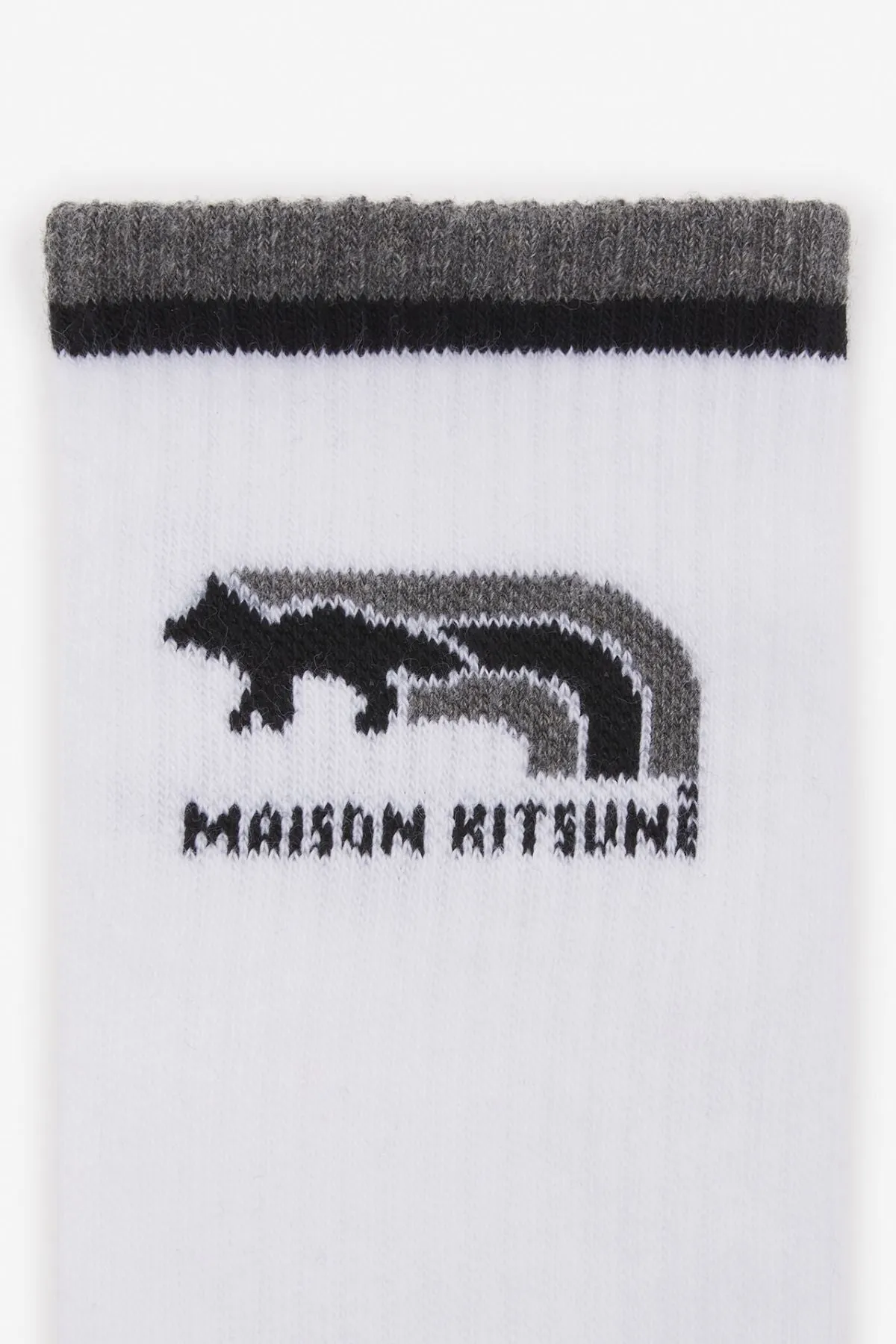 Maison Kitsun Flash Fox Sporty Socks - Gunmetal Grey