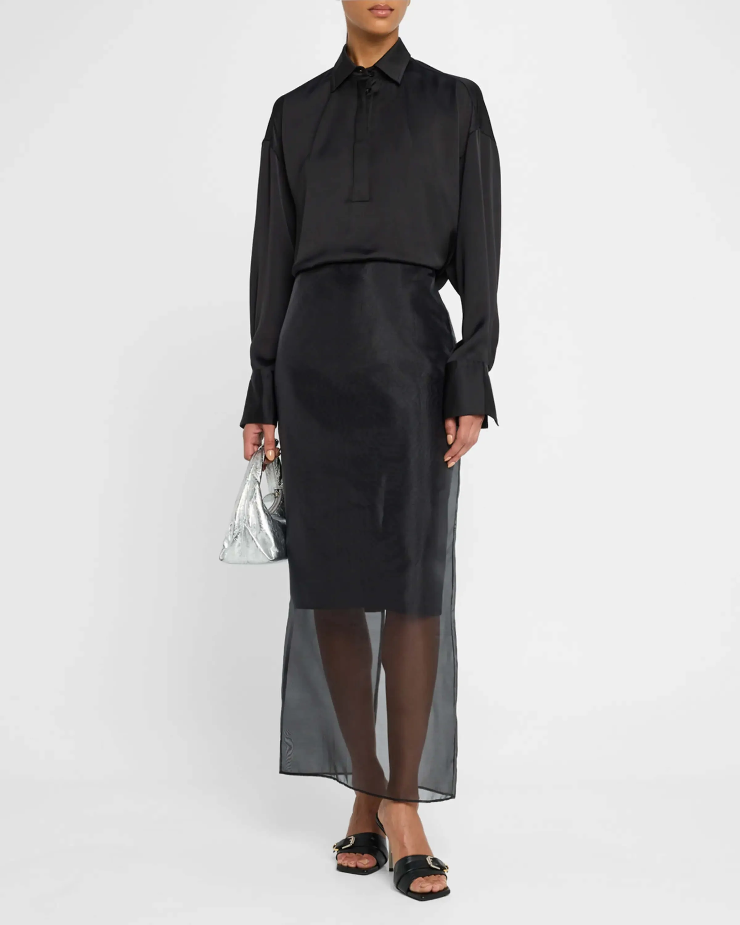 Martha Popover Shirt in Black