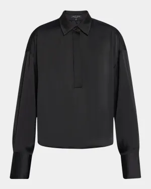 Martha Popover Shirt in Black