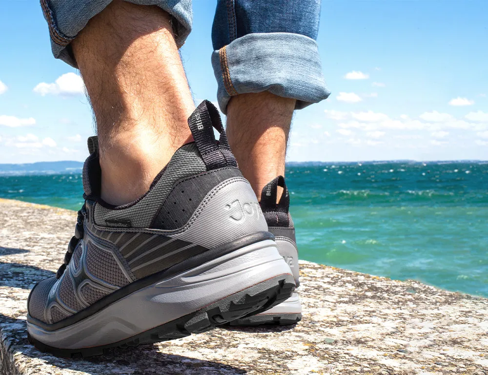 Mens Active Waterproof Santiago Black Grey Hiking Shoes