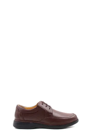 Men's Brown Leather Derby Shoes with Cushioned Sole - Wessi