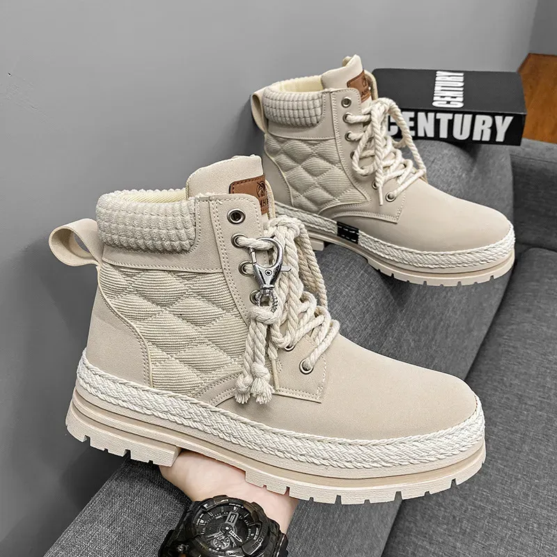 Men's Padded Boots with Rope Laces
