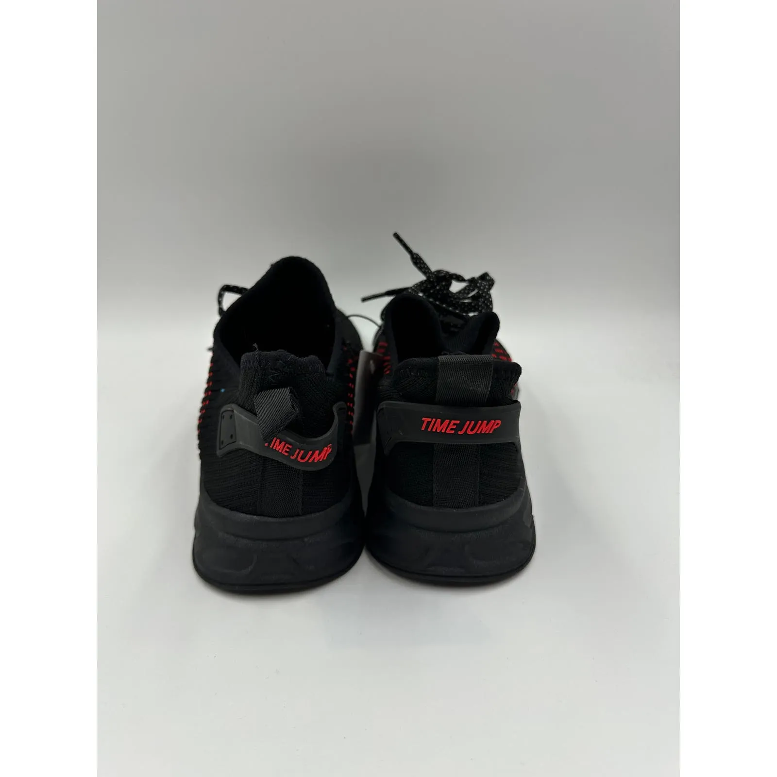 Men's Size 10, Black and Red Knit Top Running Sneakers