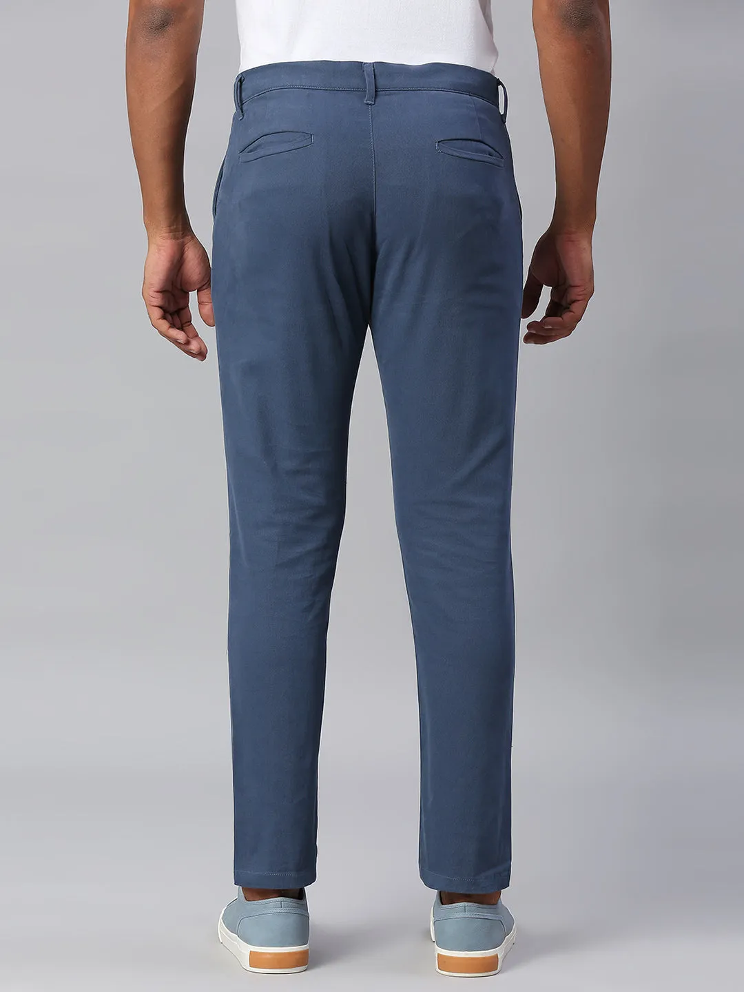 Men's Tapered Fit Cotton Chinos (Petrol Blue)